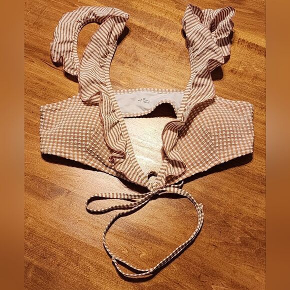 NWT Aerie Seersucker Ruffle Wrap 2 Piece Bikini Size Large - Picture 10 of 10